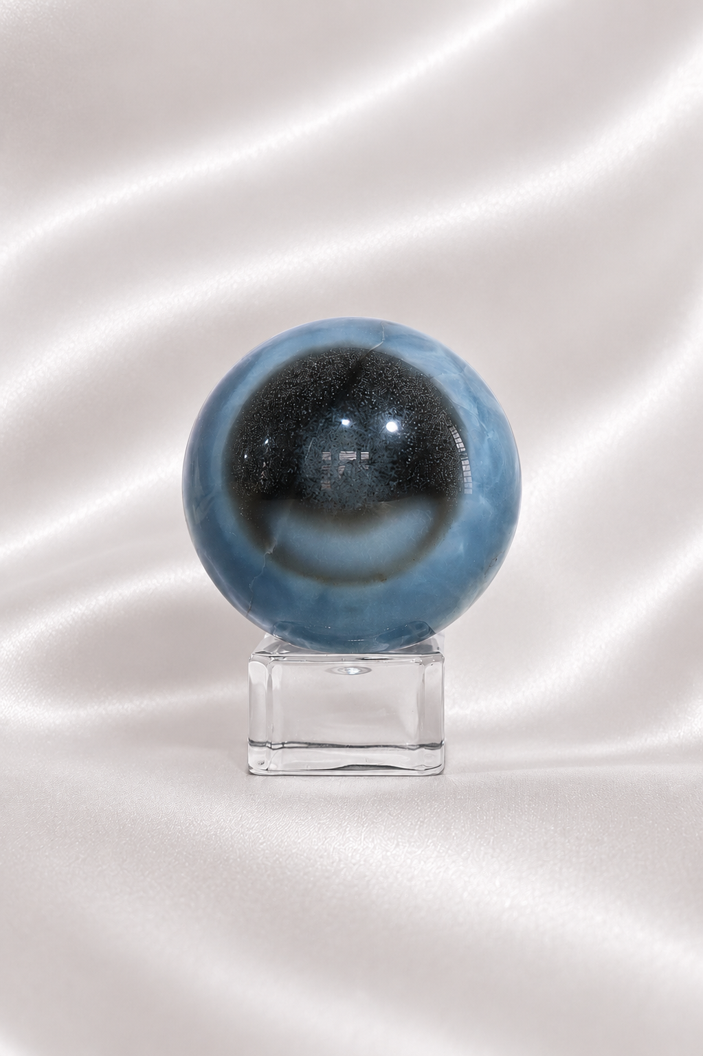 Blue Opal Sphere W/ Moss Agate Inclusions #11- RARE