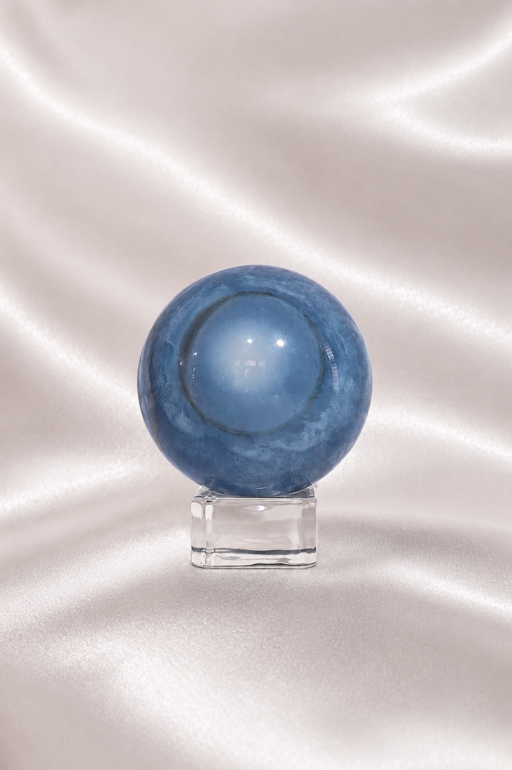Blue Opal Sphere W/ Moss Agate Inclusions #13- RARE