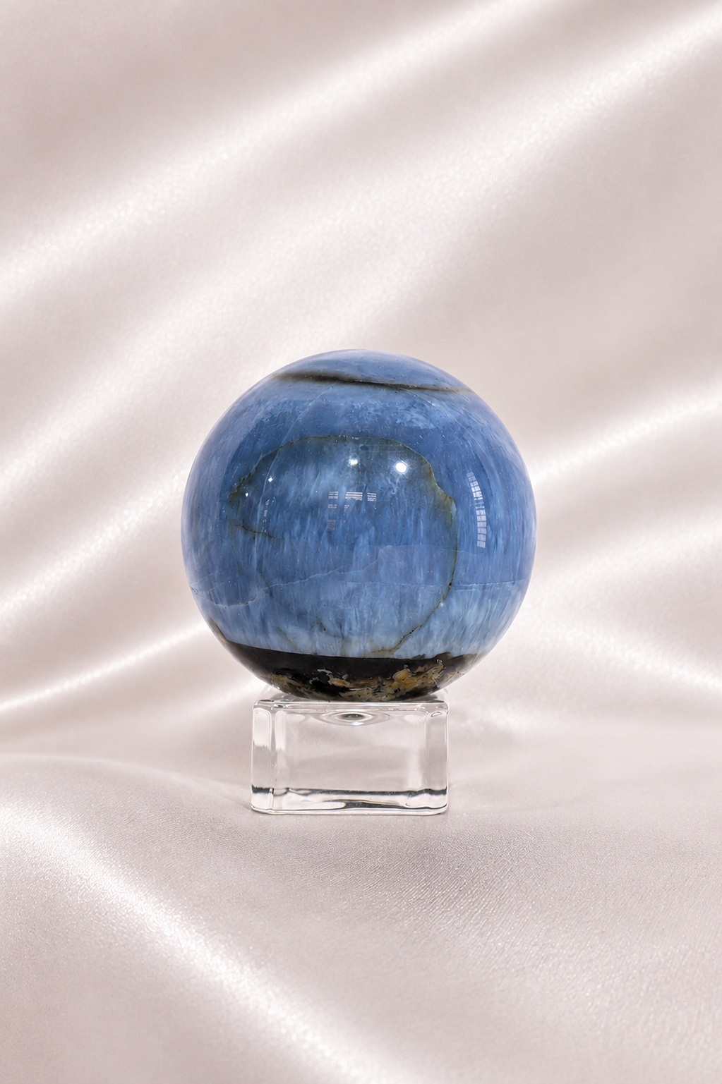 Blue Opal Sphere W/ Moss Agate Inclusions #13- RARE
