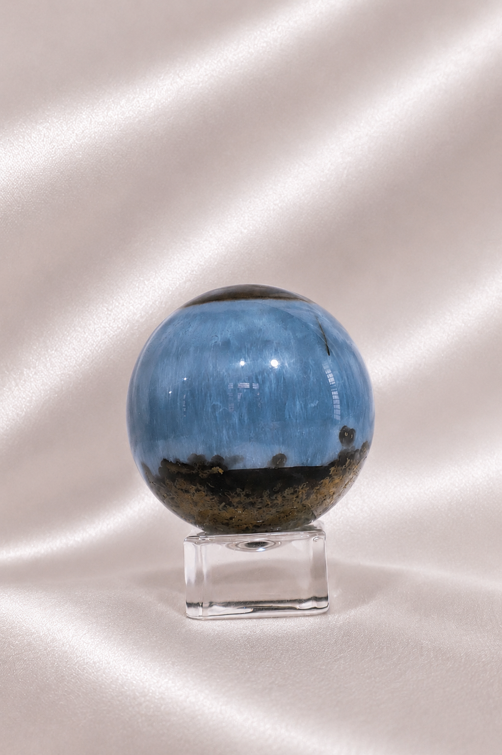 Blue Opal Sphere W/ Moss Agate Inclusions #10- RARE