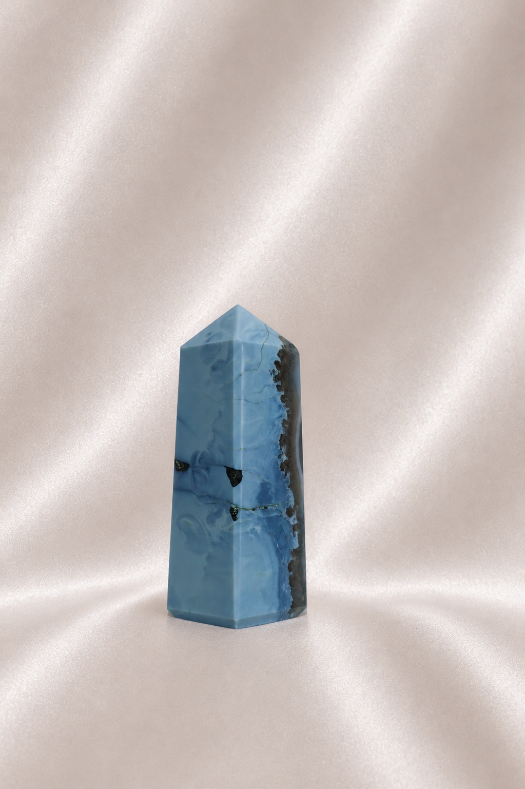 Blue Opal Tower w/ Moss Agate Inclusions #2- RARE