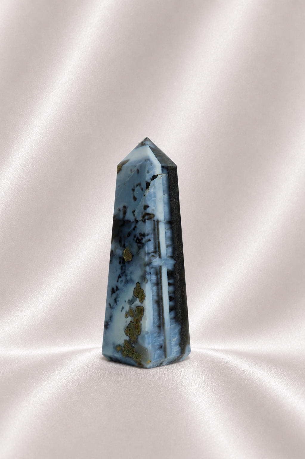Blue Opal Tower w/ Moss Agate Inclusions #5