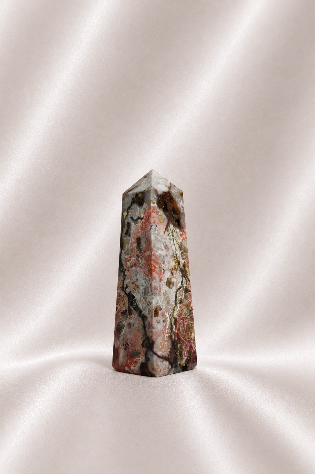 Mexican Crazy Lace Agate Tower #22