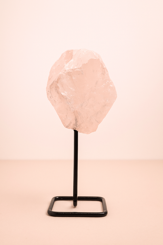 Raw Rose Quartz on Stand #1