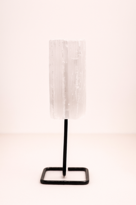 Raw Selenite on Stand