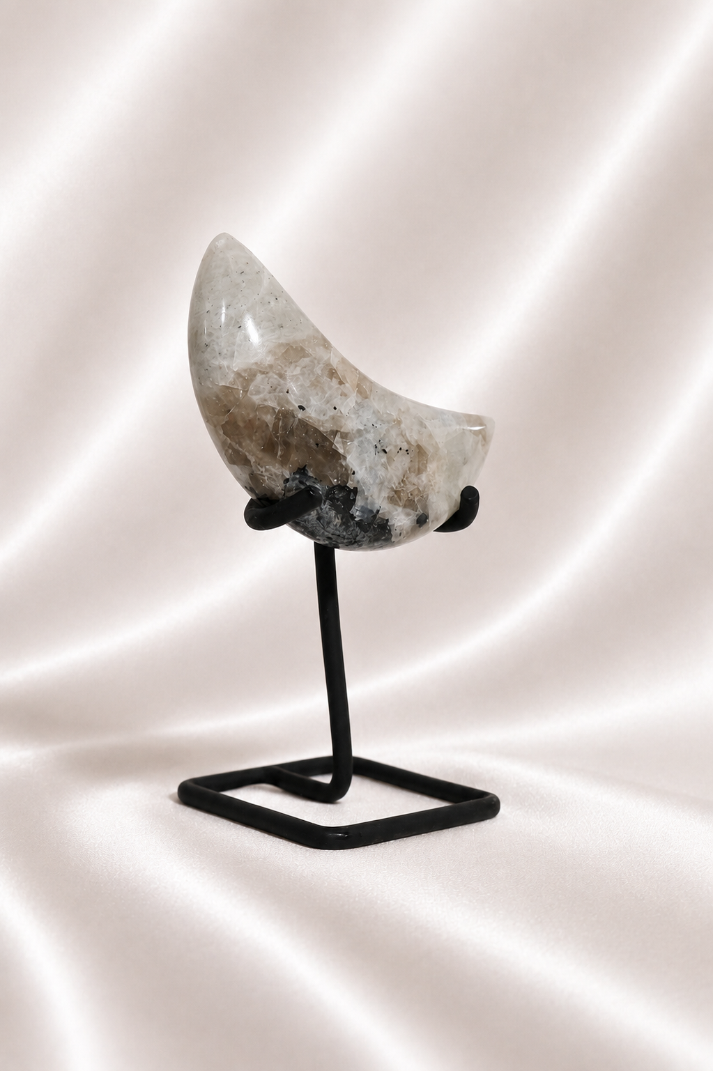 Rainbow Moonstone Moon on Stand #1