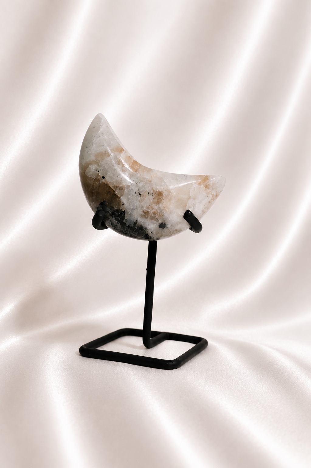 Rainbow Moonstone Moon on Stand #1