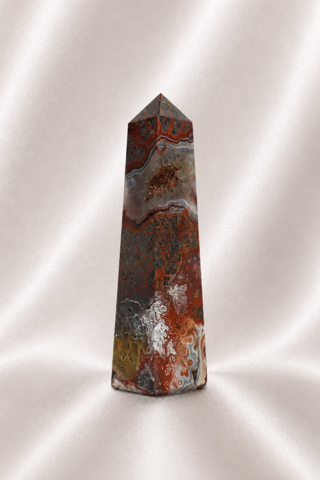 Mexican Crazy Lace Agate Tower #27