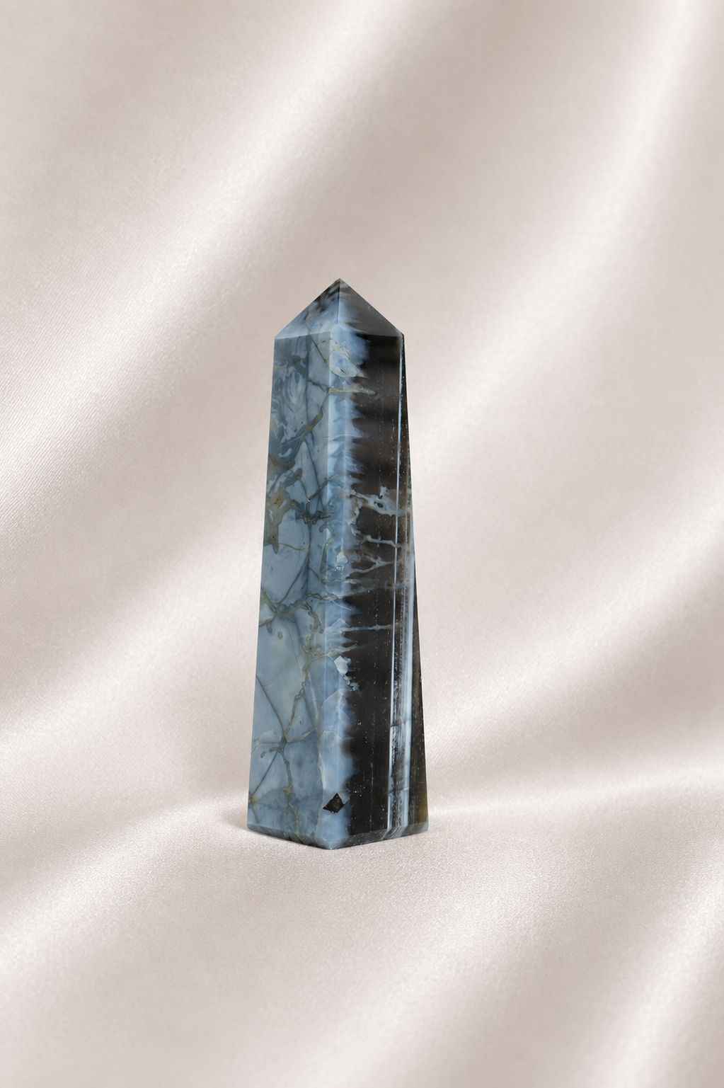 Blue Opal Tower w/ Moss Agate Inclusions #9