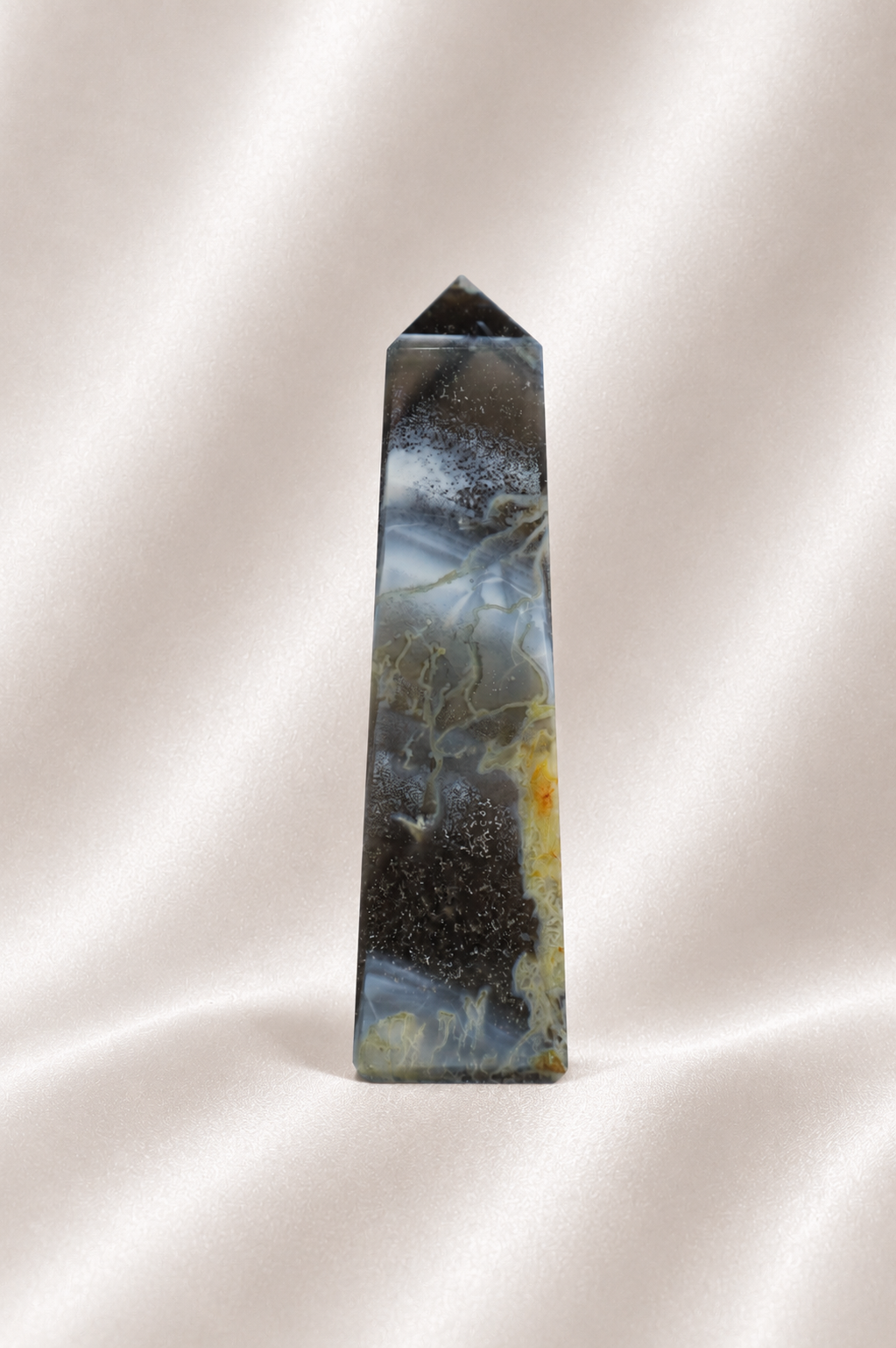 Blue Opal Tower w/ Moss Agate Inclusions #9