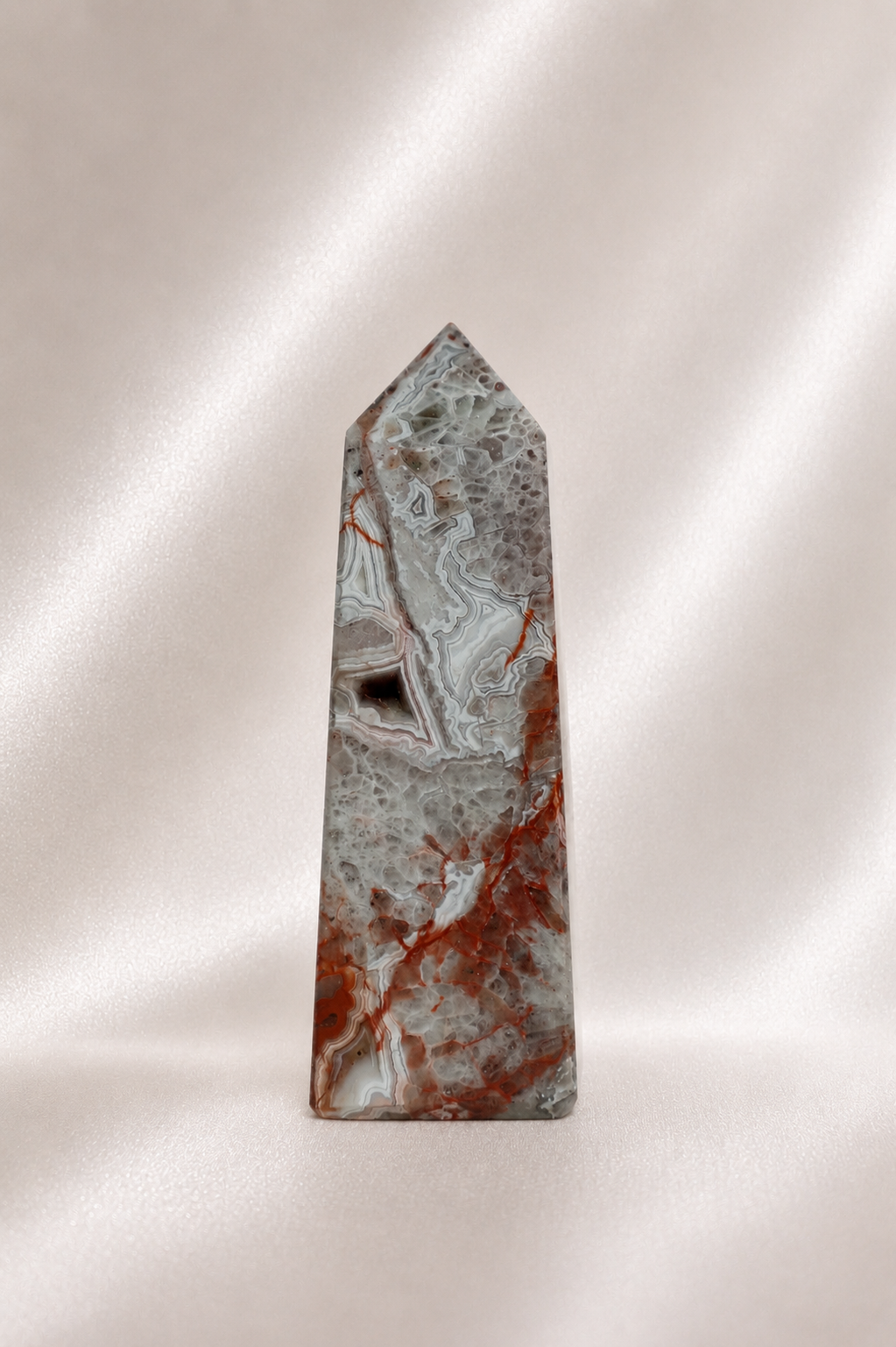 Mexican Crazy Lace Agate Tower #28