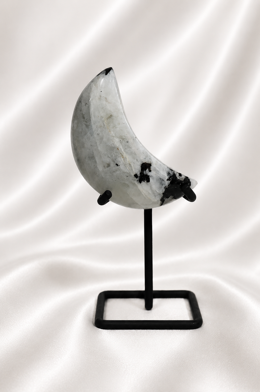 Rainbow Moonstone Moon on Stand #3
