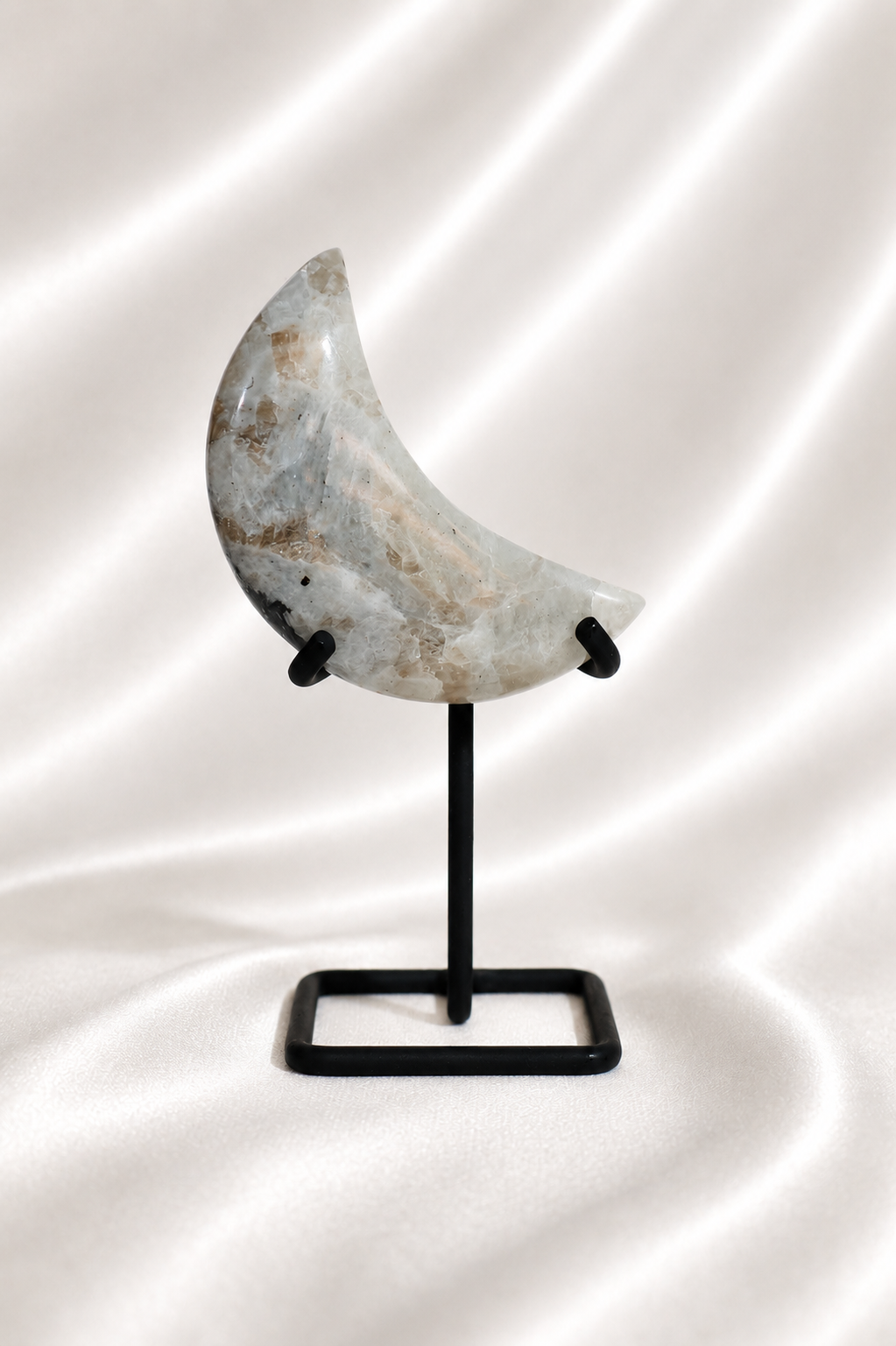 Rainbow Moonstone Moon on Stand #1