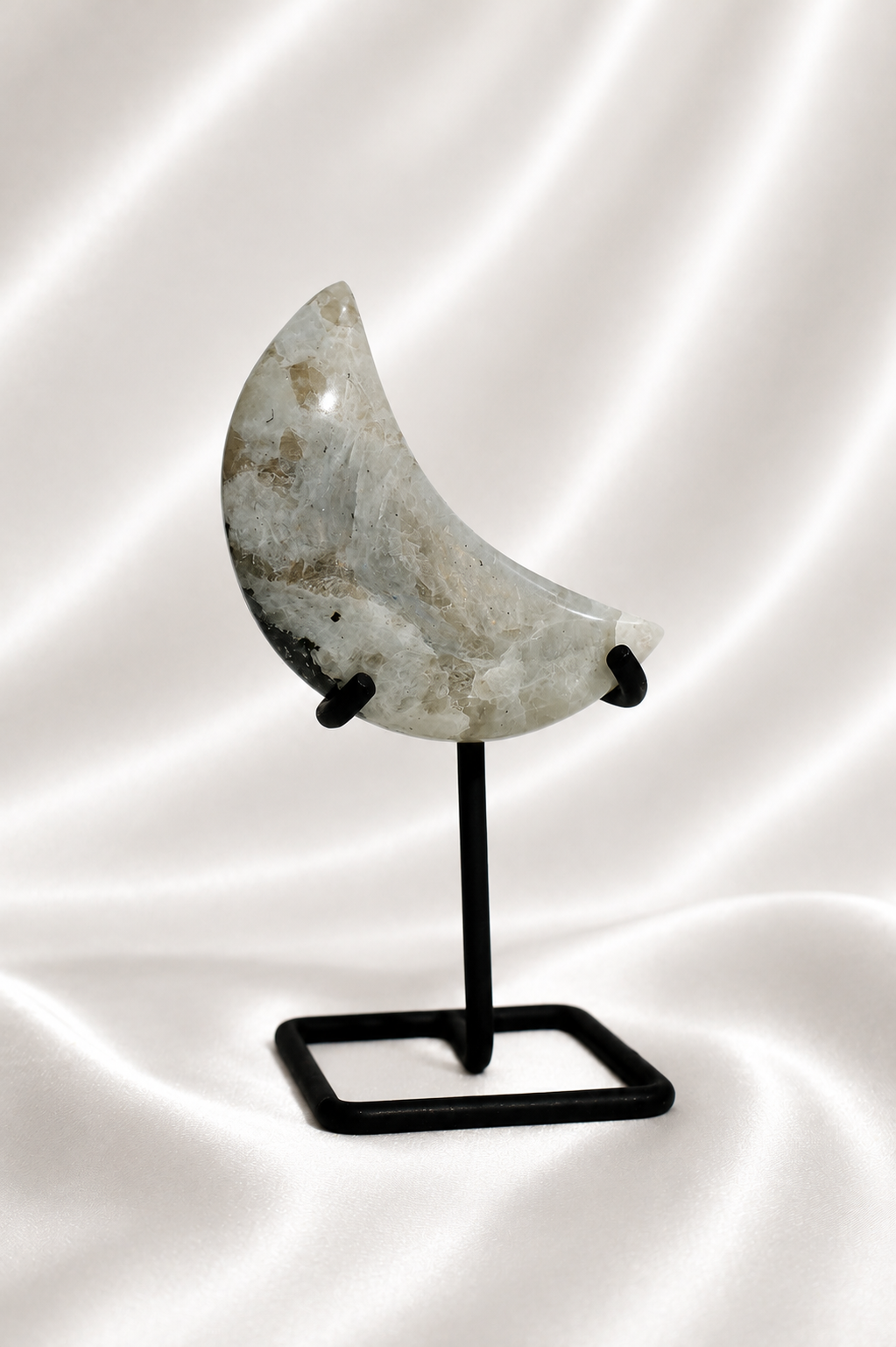 Rainbow Moonstone Moon on Stand #1