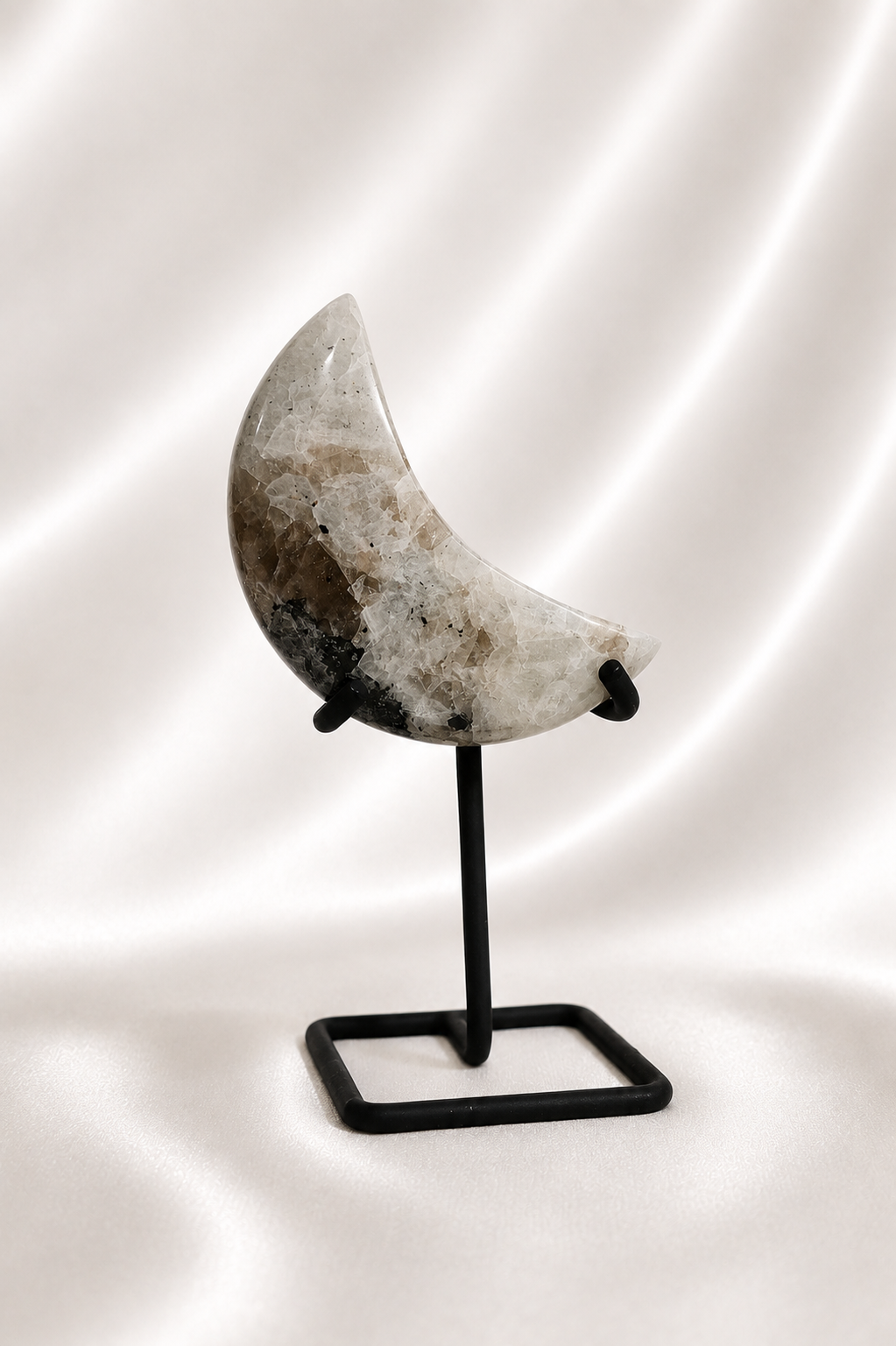 Rainbow Moonstone Moon on Stand #1