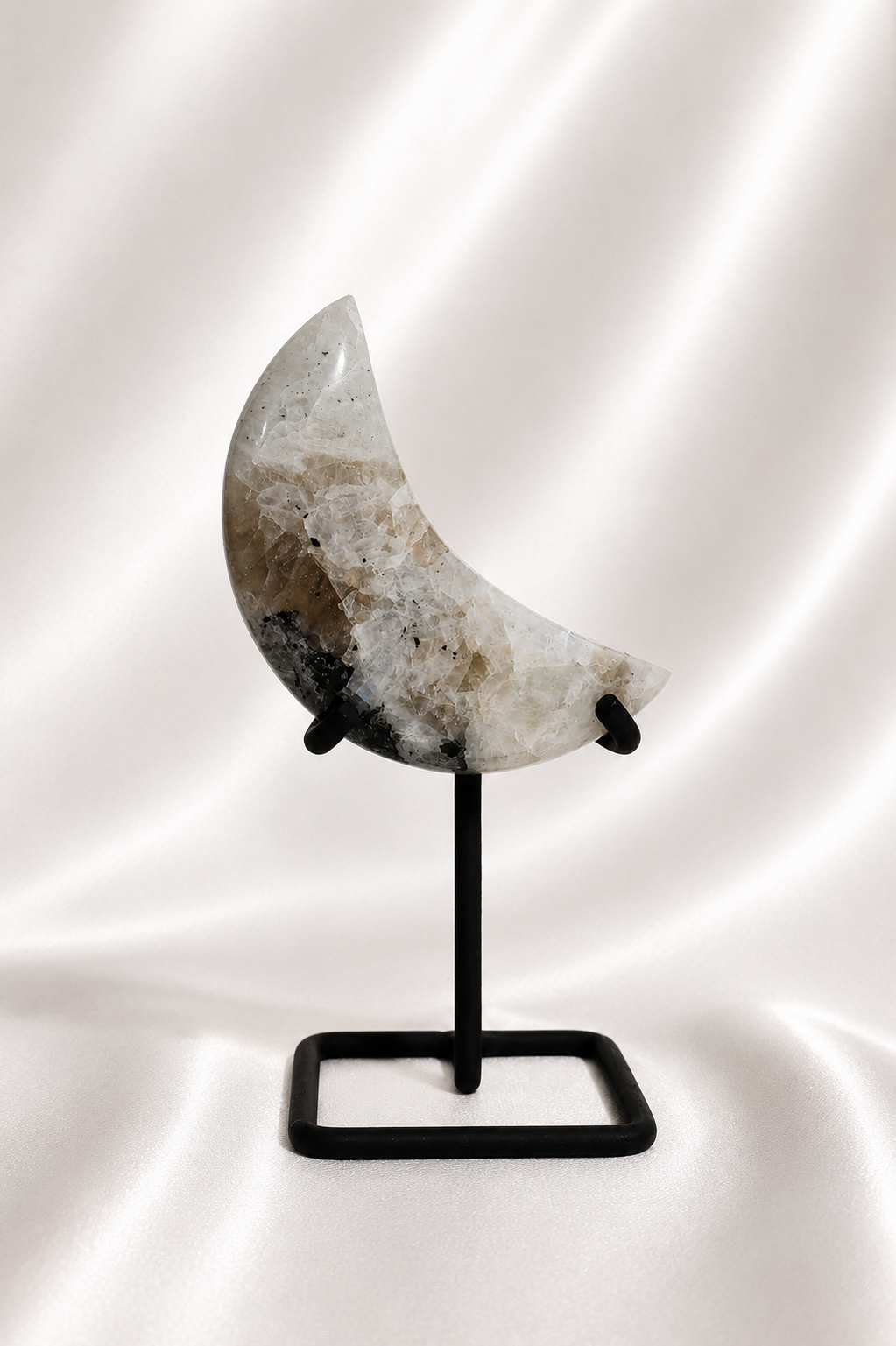 Rainbow Moonstone Moon on Stand #1