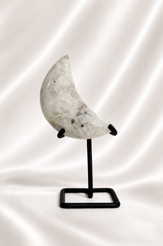 Rainbow Moonstone Moon on Stand #2