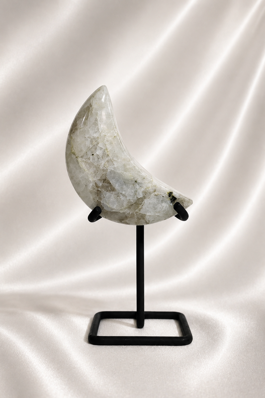 Rainbow Moonstone Moon on Stand #2