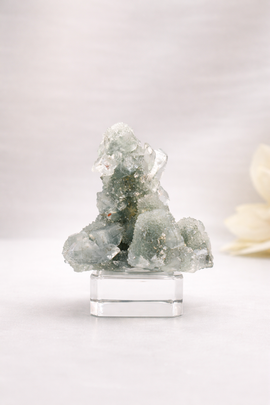 Blue Chalcedony with Diamond Apophyllite #24