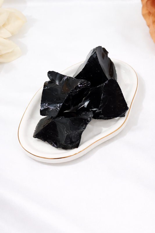 Raw Black Obsidian