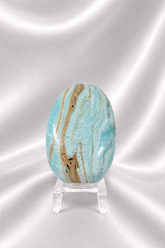 Blue Aragonite Palmstone #5