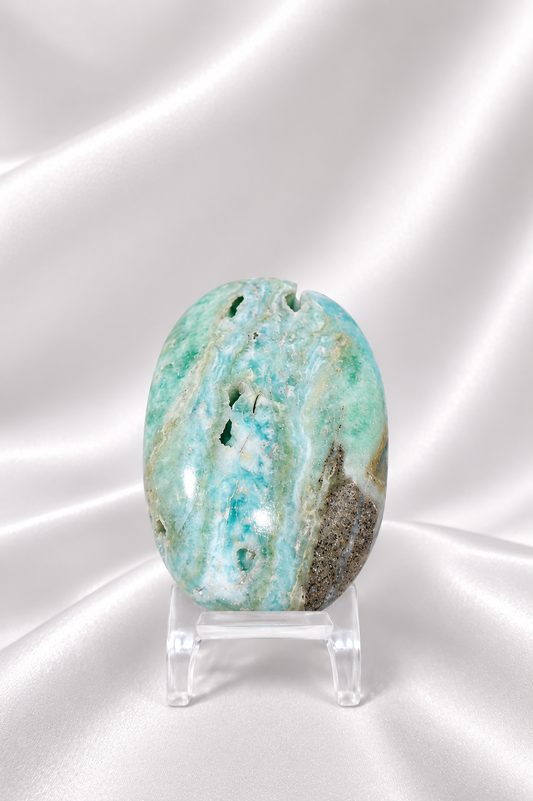 Blue Aragonite Palmstone #7