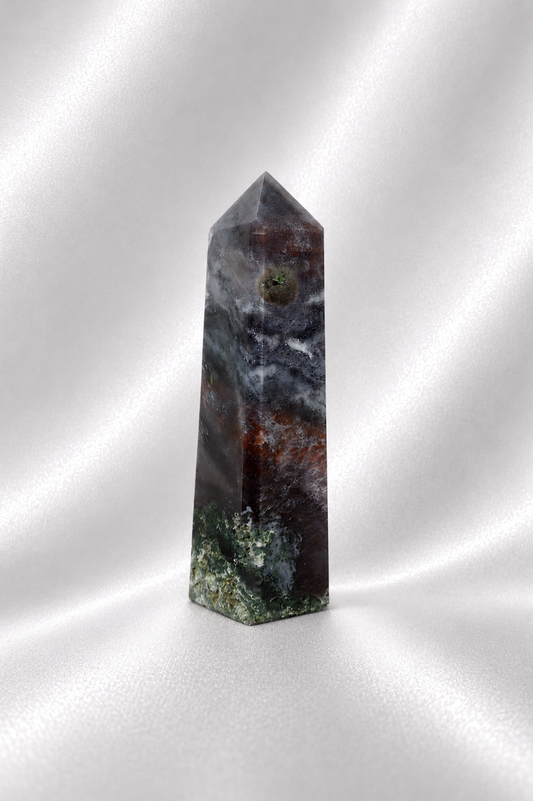 Red Moss Agate w/ Chalcedony Tower #5- RARE