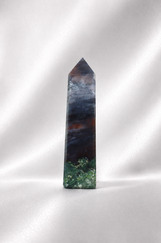 Red Moss Agate w/ Chalcedony Tower #5- RARE