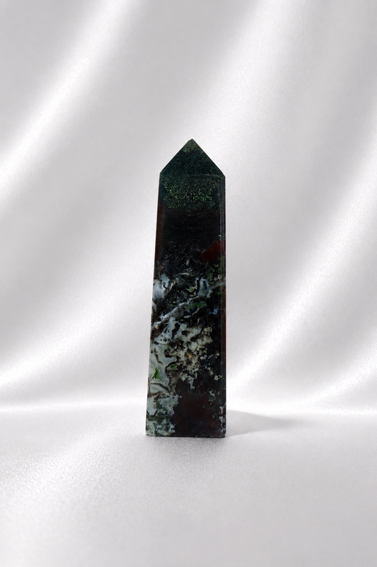 Red Moss Agate w/ Chalcedony Tower #8 - RARE