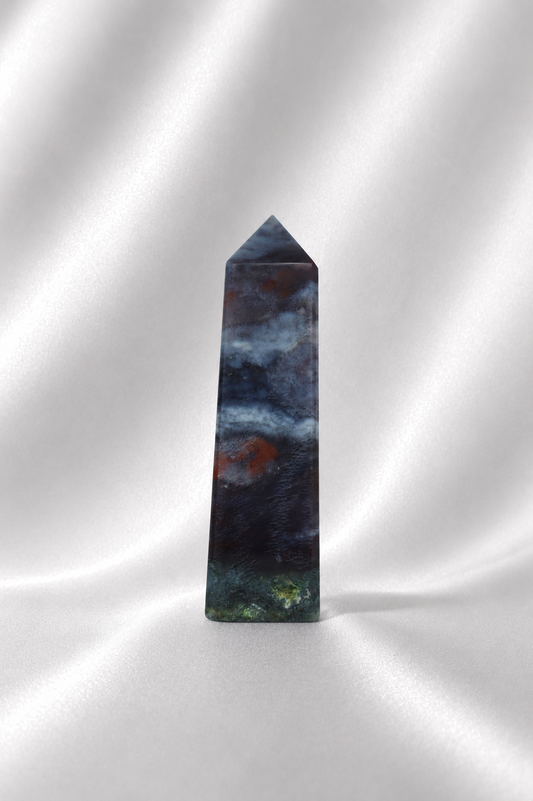 Red Moss Agate w/ Chalcedony Tower #4- RARE