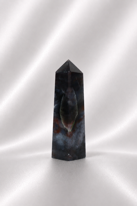 Red Moss Agate w/ Chalcedony Tower #6 - RARE