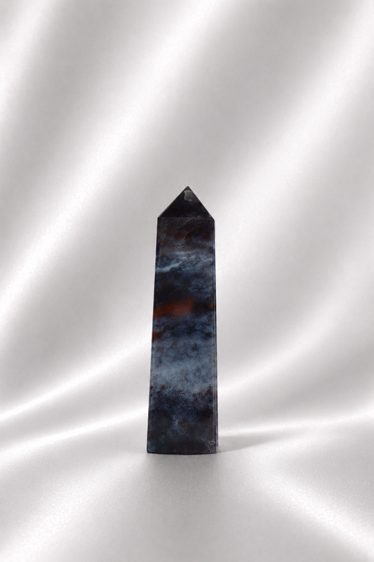 Red Moss Agate w/ Chalcedony Tower #6 - RARE