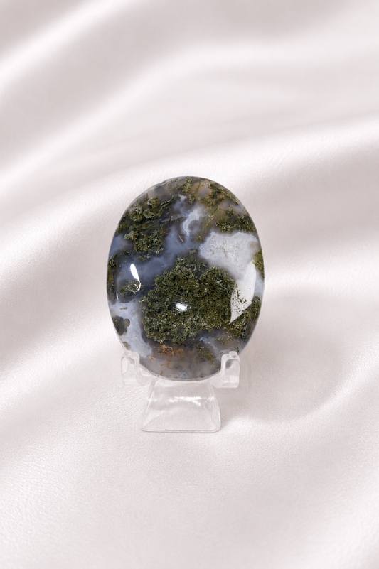 Moss Agate Palm Stone #1
