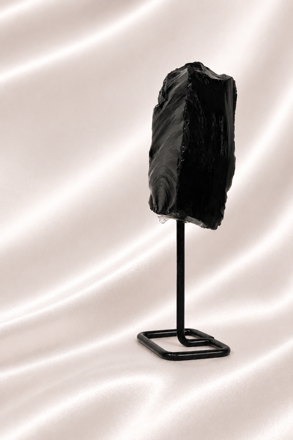 Raw Black Obsidian on Stand #2