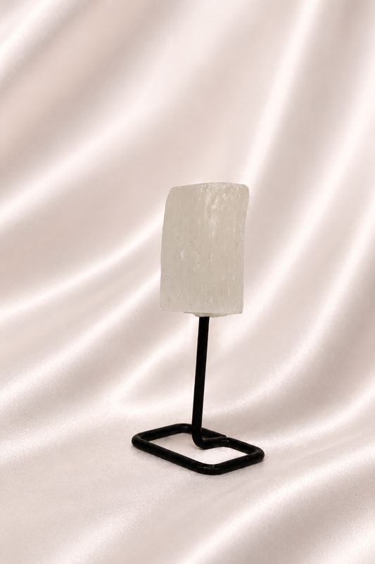 Raw Selenite on Stand #1
