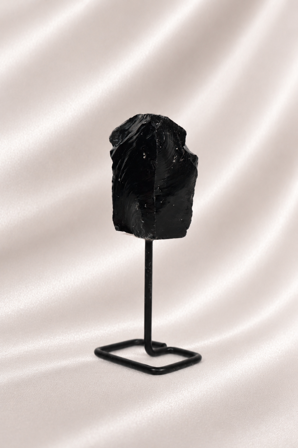 Raw Black Obsidian on Stand #1