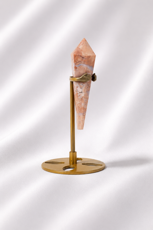 Pink Agate Wand on Stand #8