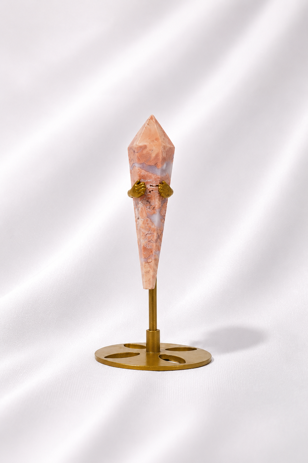 Pink Agate Wand on Stand #8