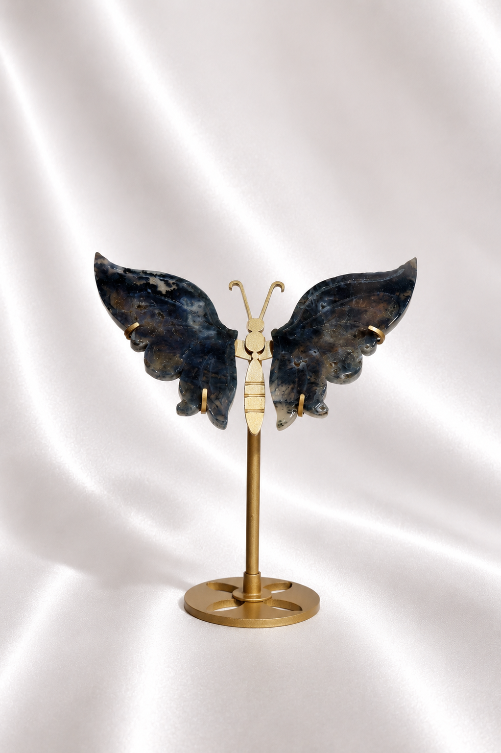 Druzy Moss Agate Butterfly Wings #22