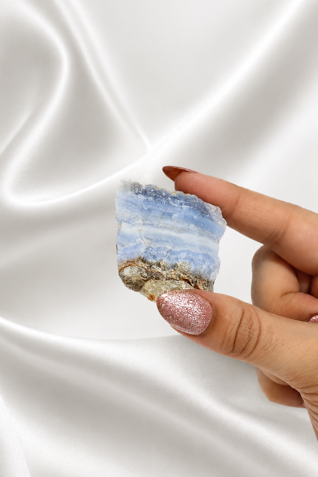 Raw Blue Lace Agate Slice #8