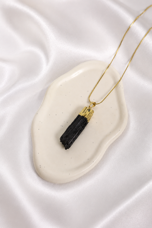 Raw Black Tourmaline Necklace #11