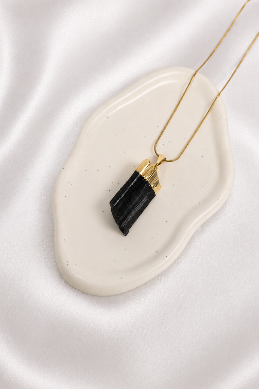 Raw Black Tourmaline Necklace #12