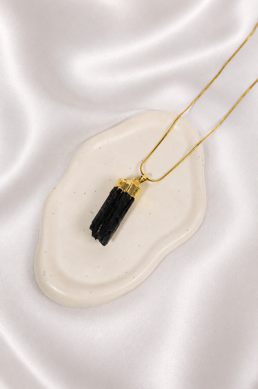 Raw Black Tourmaline Necklace #13