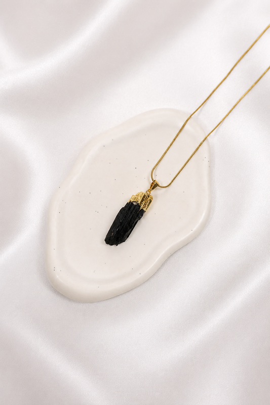 Raw Black Tourmaline Necklace #14