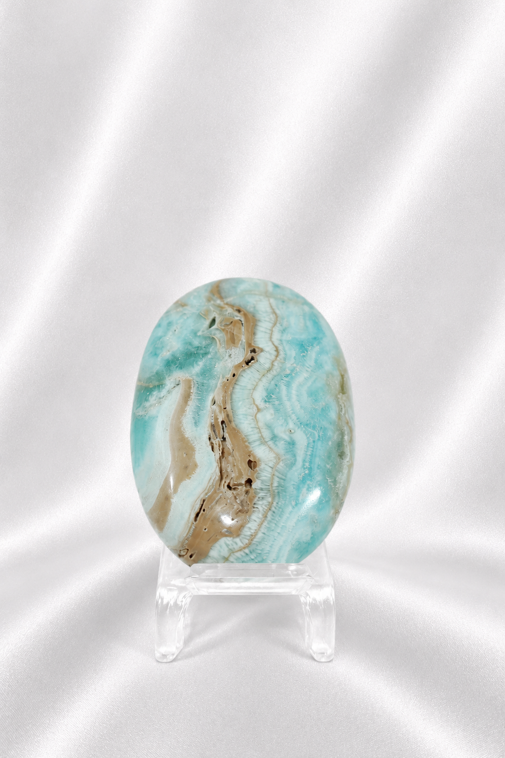 Blue Aragonite Palmstone #1
