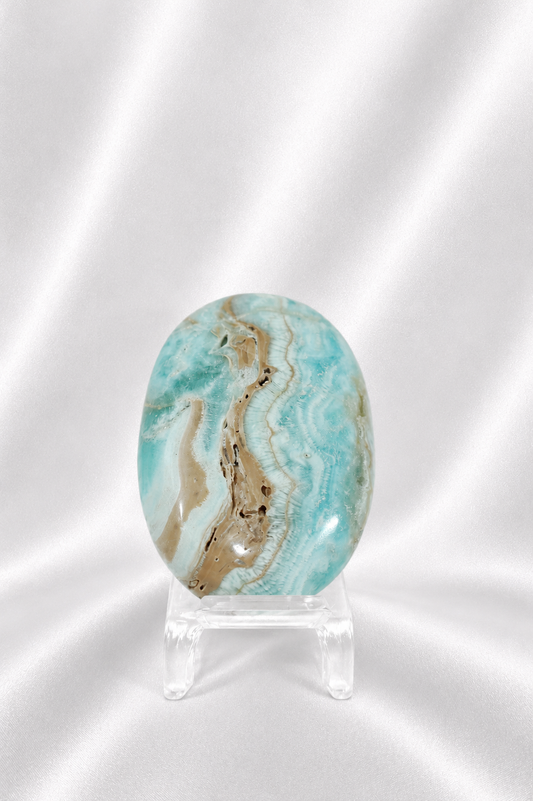 Blue Aragonite Palmstone #1