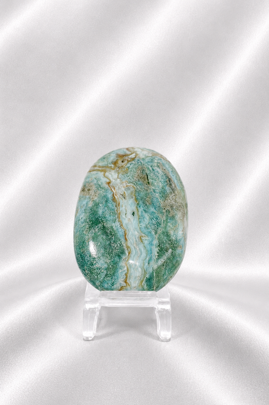Blue Aragonite Palmstone #6