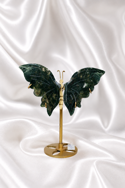 Moss Agate Butterfly Wings #20