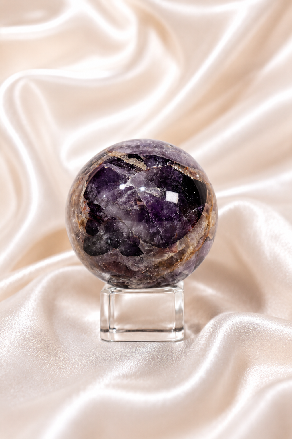 Chevron Amethyst Sphere #14