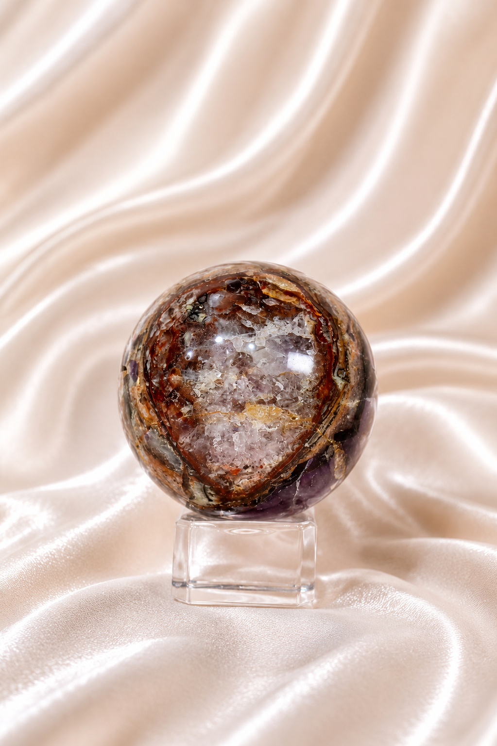 Chevron Amethyst Sphere #14